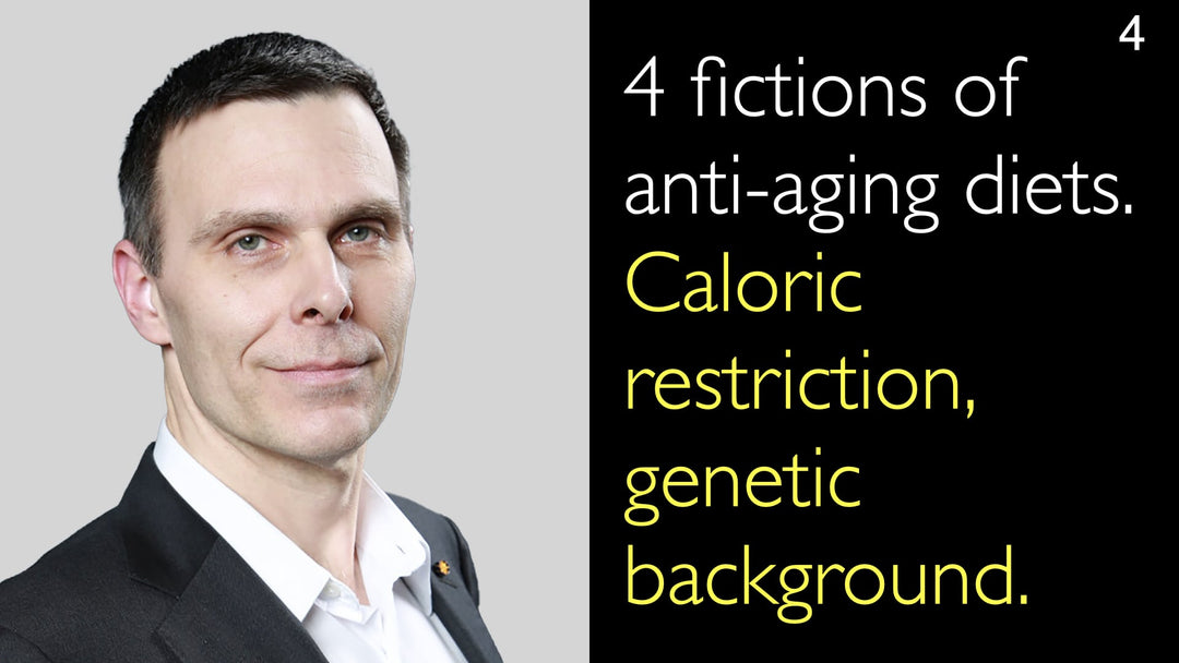 4 Mythen über Anti-Aging-Diäten 
 Kalorienrestriktion, genetische Veranlagung. 
 
 Mythos
