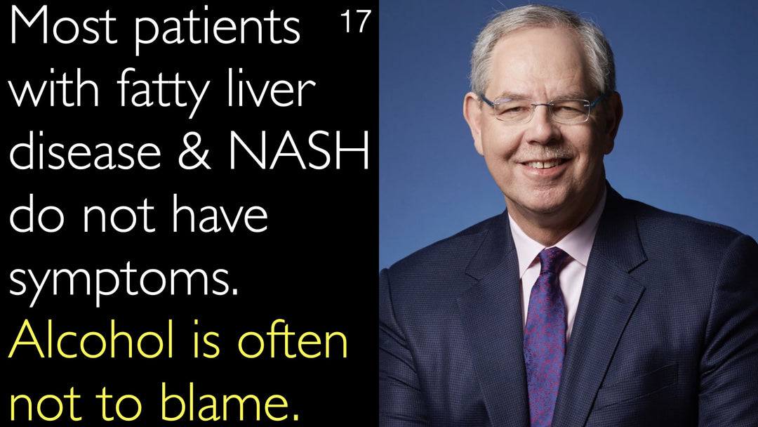 Bei den meisten Patienten mit einer Fettlebererkrankung oder nicht-alkoholischen Steatohepatitis (NASH) treten keine Symptome auf. Alkohol ist in der Regel nicht die Ursache. 17