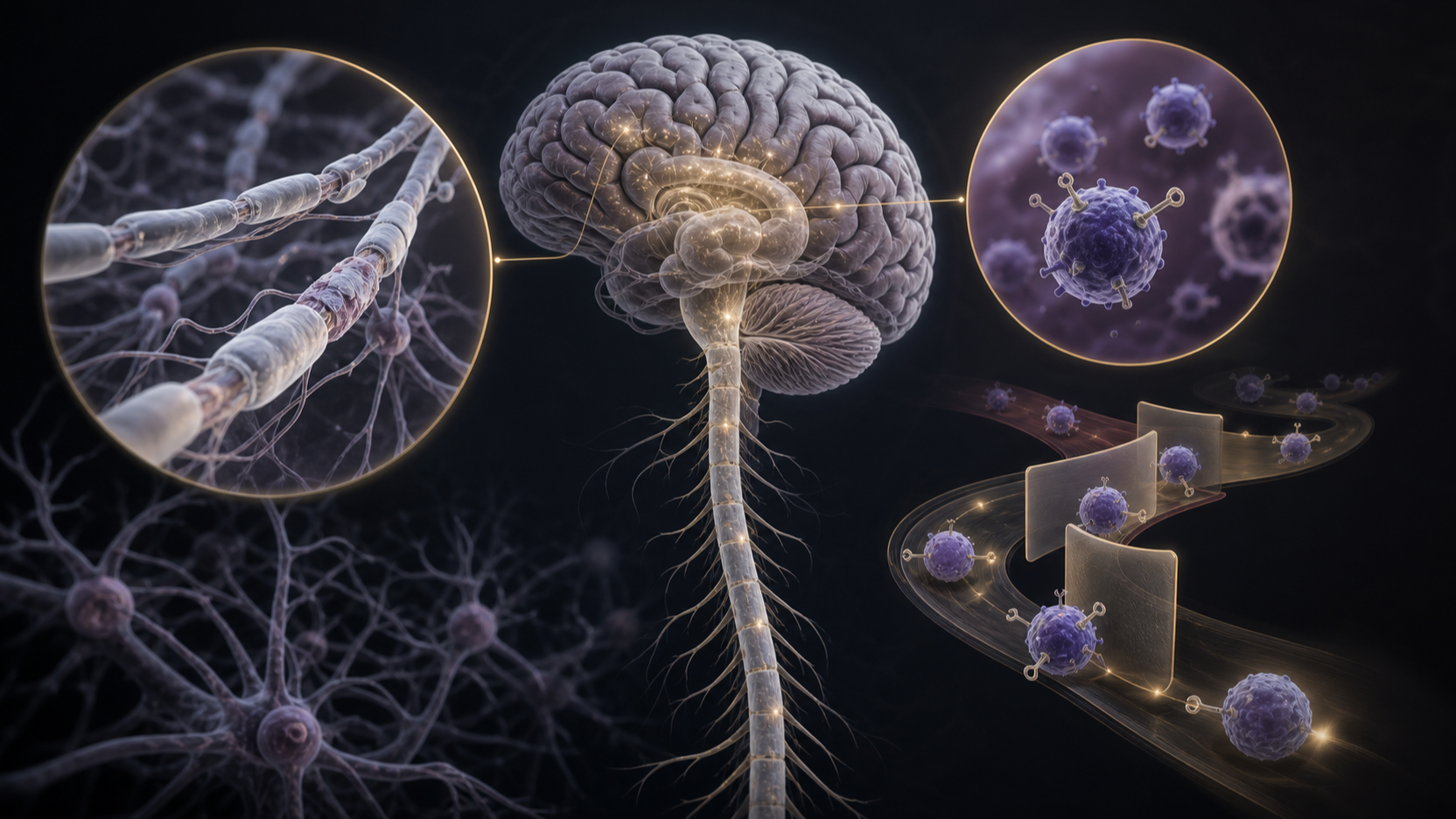 Original medical illustration for: Natalizumab Treatment for Multiple Sclerosis: Understanding Benefits, Risks, and Monitoring