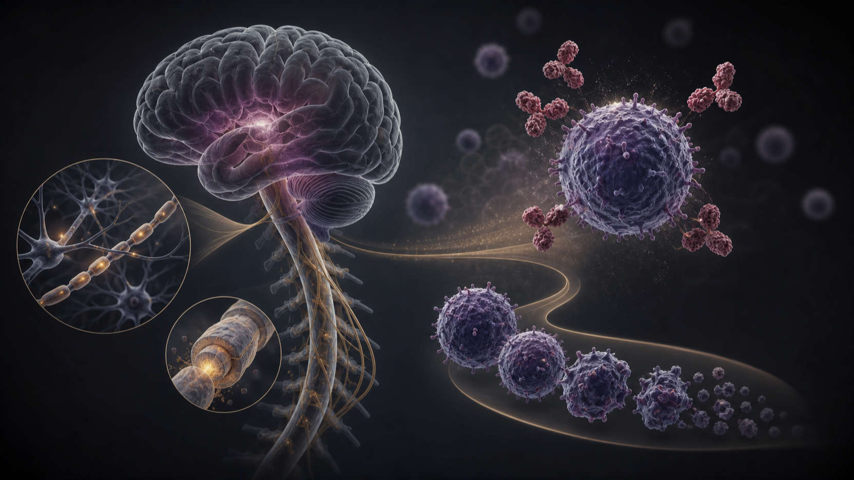 Original medical illustration for: Ofatumumab for Multiple Sclerosis: A Comprehensive Patient Guide to the Monthly Self-Injection Treatment