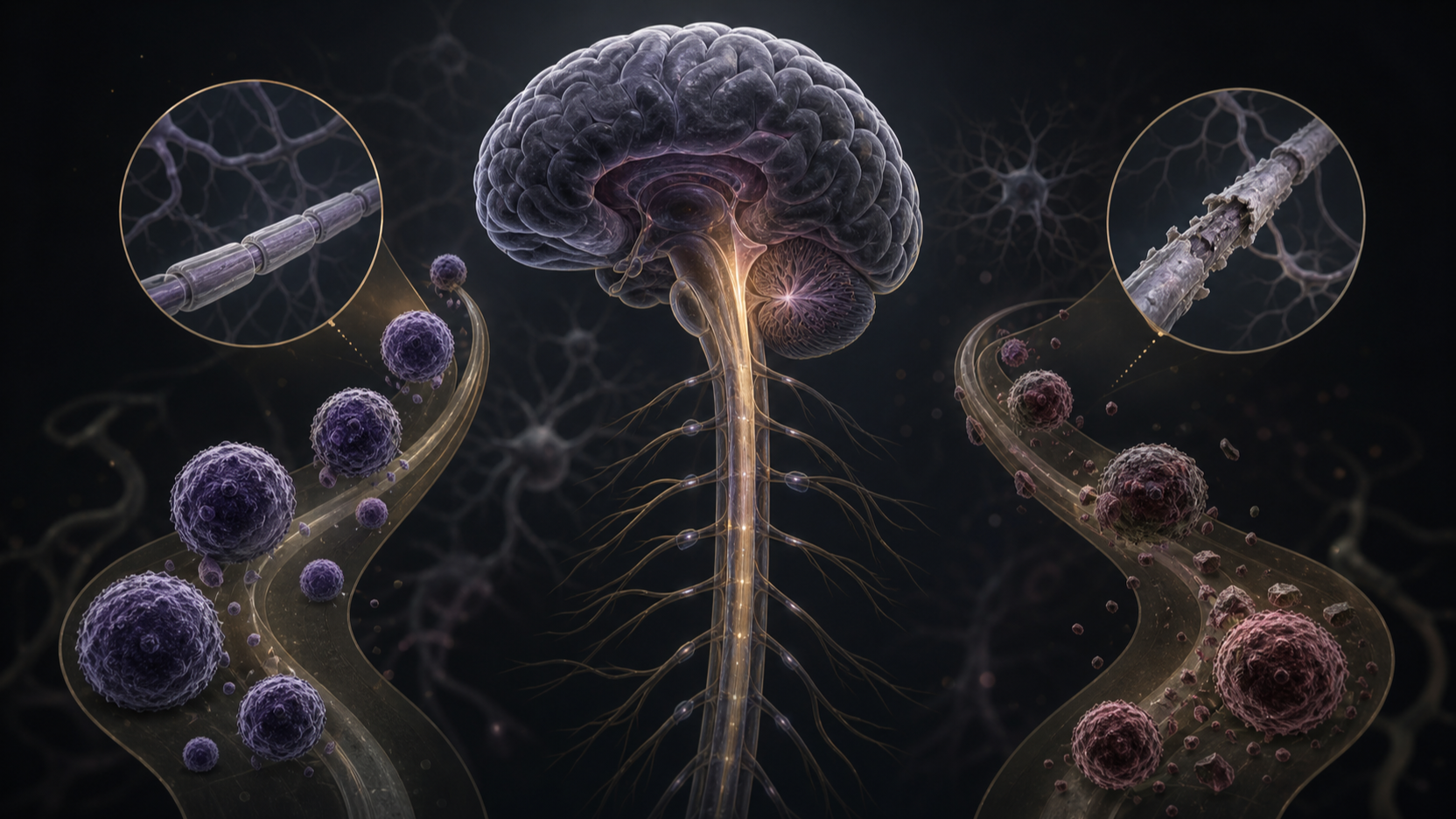 Original medical illustration for: Ofatumumab Shows Superior Results Over Teriflunomide for Newly Diagnosed Multiple Sclerosis Patients