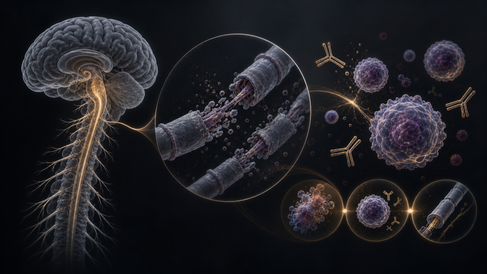 Original medical illustration for: Understanding Anti-Natalizumab Antibodies in Multiple Sclerosis Treatment