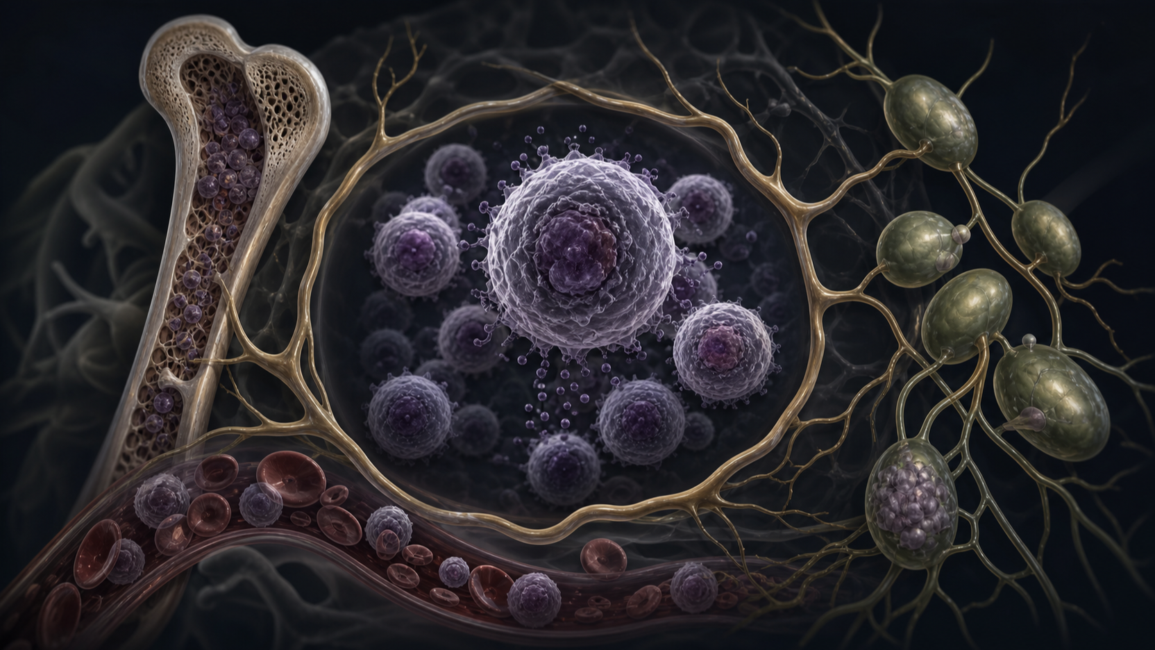 Original medical illustration for: Understanding Mantle-Cell Lymphoma: A Comprehensive Patient Guide